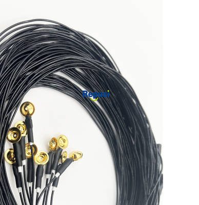 Électrodes EEG à coupe réutilisables avec plaque dorée et câble de 3 m
