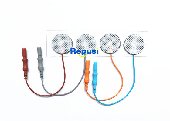 4 électrodes extérieures jetables du capteur EMG de DISQUES AG AgCl avec le fil de 10cm